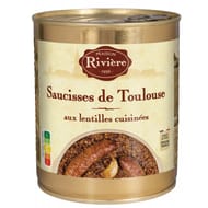 Maison riviere saucisse de toulouse aux lentilles cuisinées 840g