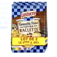 Lustucru gnocchi à poêler extra raclette lot de 2 - 1 acheté le 2ème -68% - 560g