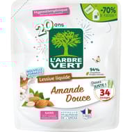 L'arbre vert recharge lessive amande douce hypoallergénique 34 lavages 1.5l