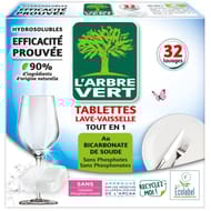 L'arbre vert tablettes lave vaisselle tout en 1 ecolabel x32 lavages