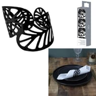 Rond de serviette noir mat x4