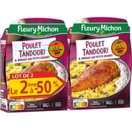 Fleury Michon lot de 2 poulet tandoori, semoule aux petits légumes 2ème à -50% 560g