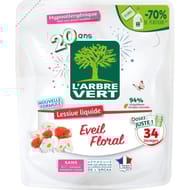 L'arbre vert recharge lessive éveil floral - hypoallergénique x 34 lavages 1.5l