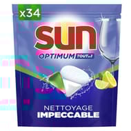 Sun pastilles lave vaisselle optimum tout en 1 agrumes x34 -0.51kg