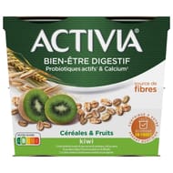 Activia bifidus aux fruits et céréales kiwi 4x115g