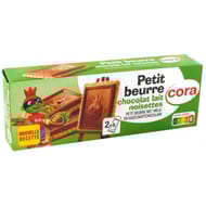 Cora petit beurre tablette chocolat lait noisettes 150g