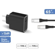 Force power lite chargeur maison 65w power delivery gan + câble renforcé usb c/usb c