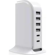 Bigben connected chargeur maison multi ports 4 usb a +2 usb c 40w blanc CHARGMULTIUSB4A2C