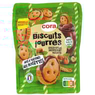 Cora biscuits fourrés pâte à tartiner aux noisettes 240g