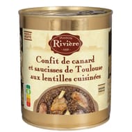Maison riviere lentilles cuisinees au confit de canard 840g