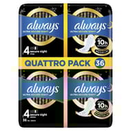 Always ultra serviettes night taille 4 ailettes x36