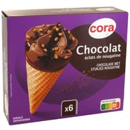 Cora 6 cônes chocolat 720ml - 445g