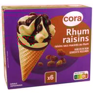 Cora 6 cônes rhum raisin 720ml - 437g