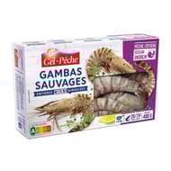 Gel Pêche gambas sauvages entières crues 20/24 pièces 400g