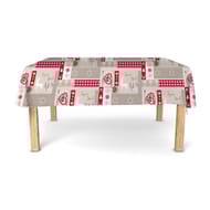 Nappe tentation chalet coeur rouge rect 150x150cm
