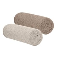 Drap housse microfibre frappée 90x190 cm leopard beige + lin