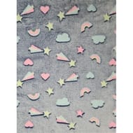 Plaid phosphorescent 130cmx160cm arc en ciel