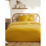 Parure housse de couette 240x220 + 2 taies 63x63 ocre