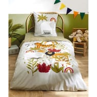 Parure housse de couette 140x200 + 1 taie 63x63 savane