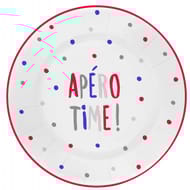 8 assiettes en carton 023cm apero time rouge & bleu