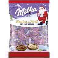 Milka chocolats boules de noël lait et lait biscuits 350g