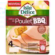 Isla Délice délice de poulet barbecue halal 4 tranches 120g