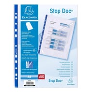 Exacompta 50 pochettes perforées stop doc 210x297 polypropylène lisse