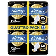 Always ultra serviettes secure night extra taille 5 ailettes x32