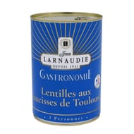 Jean larnaudie lentilles aux saucisses de toulouse "gastronomie" france boite 1030g