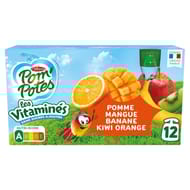 Pom'Potes compotes gourdes les vitaminés multivariétés multivitamines 12x90g