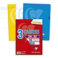 Clairefontaine lot 3 cahiers piqure 24x32 5x5 mimesys