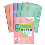 Clairefontaine lot 5 cahiers 240x320 96 pages seyes blush