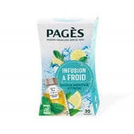 Pages infusion bio glacée ligne saveur menthe citron vert x20s 40g