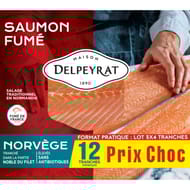 Delpeyrat le saumon fumé origine Norvège lot de 3 x 4 tranches 360g