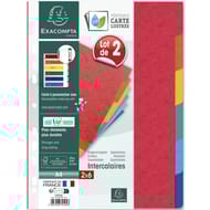 Exacompta lot de 2x6 intercalaires 21x29.7 cm carte lustrée