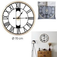 Horloge silencieuse bois et metal d70cm jack