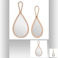 Set 2 miroirs rotin goutte carmen