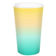 10 gobelets en carton 47cl sunrise jaune/turquoise