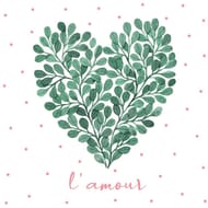 20 serviettes 33x33 cm 3 plis coeur d'amour rose poudre