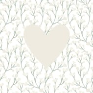 20 serviettes 33x33 cm saint valentin beige