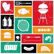 20 serviettes 33x33cm vive le bbq pep's