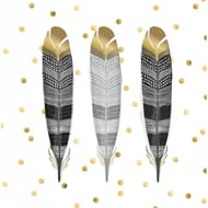 20 serviettes 33x33 cm feathers noir