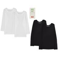 Lot de 2 tee-shirts manches longues unis GRIS CHINE/MARINE 6/8 ANS