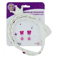 Tresse de princesse et boucles d'oreilles