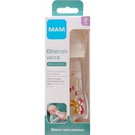 Mam biberon 1er age erre-260ml-blanc-tetine debit 2 x1
