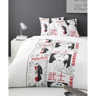 Parure housse de couette 240x220 + 2 taies 63x63 samourai