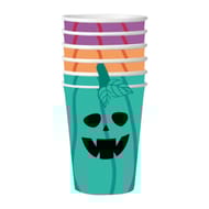 12 gobelets en carton diy halloween citrouille 25cl
