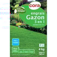 Engrais 3 en 1 gazon  solide 4kg cora
