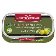Les Mouettes d'Arvor filets anchois aux olives à l'huile d'olive 69g