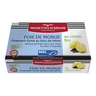 Les mouettes d'Arvor foie de morue au citron bio 120g